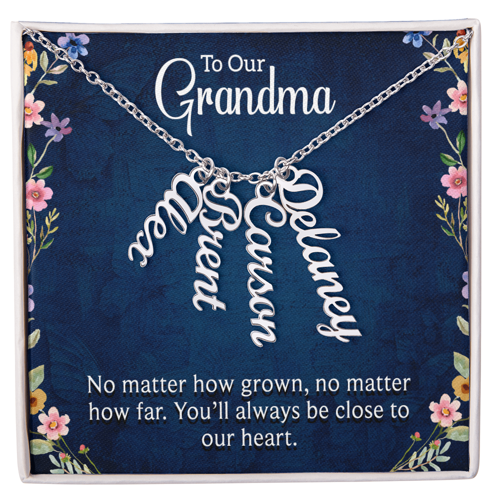 Multi Vertical Name Necklace for Grandma with Grandkids Name - Close to Our Heart - Mother's Day Gift