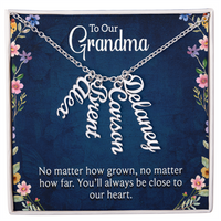 Multi Vertical Name Necklace for Grandma with Grandkids Name - Close to Our Heart - Mother's Day Gift