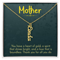 Multi Vertical Name Necklace for Mom - Thank You - Mother's Day Gift