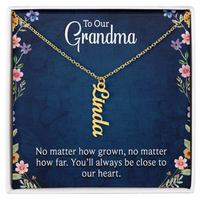Multi Vertical Name Necklace for Grandma with Grandkids Name - Close to Our Heart - Mother's Day Gift