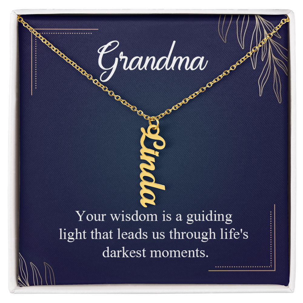 Multi Vertical Name Necklace for Grandma with Grandkids Name - Guiding Light - Mother's Day Gift