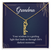 Multi Vertical Name Necklace for Grandma with Grandkids Name - Guiding Light - Mother's Day Gift