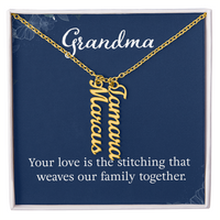 Multi Vertical Name Necklace for Grandma with Grandkids Name - Your Love - Mother's Day Gift