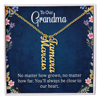 Multi Vertical Name Necklace for Grandma with Grandkids Name - Close to Our Heart - Mother's Day Gift