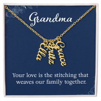 Multi Vertical Name Necklace for Grandma with Grandkids Name - Your Love - Mother's Day Gift
