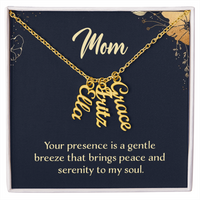 Multi Vertical Name Necklace for Mom - Serenity to My Soul - Mother's Day Gift