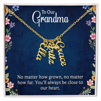 Multi Vertical Name Necklace for Grandma with Grandkids Name - Close to Our Heart - Mother's Day Gift