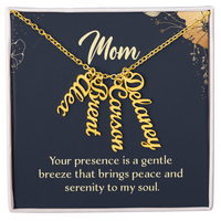 Multi Vertical Name Necklace for Mom - Serenity to My Soul - Mother's Day Gift