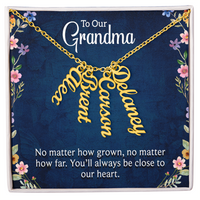 Multi Vertical Name Necklace for Grandma with Grandkids Name - Close to Our Heart - Mother's Day Gift