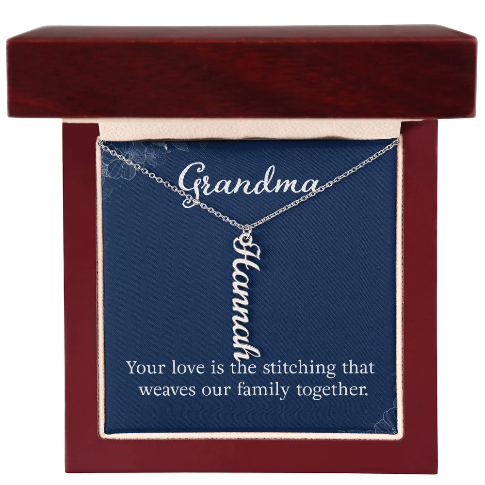 Multi Vertical Name Necklace for Grandma with Grandkids Name - Your Love - Mother's Day Gift
