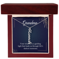 Multi Vertical Name Necklace for Grandma with Grandkids Name - Guiding Light - Mother's Day Gift