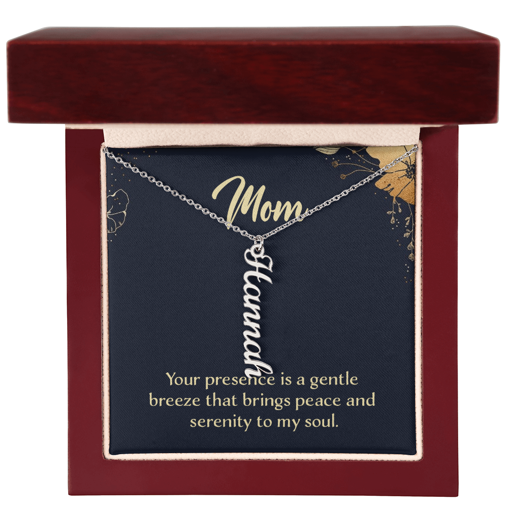 Multi Vertical Name Necklace for Mom - Serenity to My Soul - Mother's Day Gift