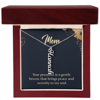 Multi Vertical Name Necklace for Mom - Serenity to My Soul - Mother's Day Gift