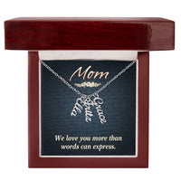 Multi Vertical Name Necklace for Mom - We Love You - Mother's Day Gift