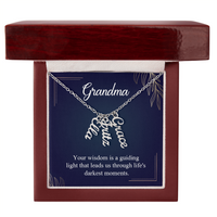 Multi Vertical Name Necklace for Grandma with Grandkids Name - Guiding Light - Mother's Day Gift
