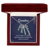 Multi Vertical Name Necklace for Grandma with Grandkids Name - Guiding Light - Mother's Day Gift