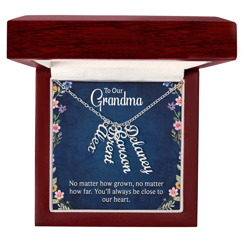 Multi Vertical Name Necklace for Grandma with Grandkids Name - Close to Our Heart - Mother's Day Gift