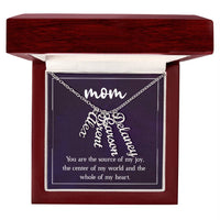 Multi Vertical Name Necklace for Mom - Source of My Joy - Mother's Day Gift