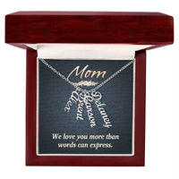 Multi Vertical Name Necklace for Mom - We Love You - Mother's Day Gift