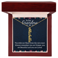 Multi Vertical Name Necklace for Grandma with Grandkids Name - You Stole Our Heart - Mother's Day Gift