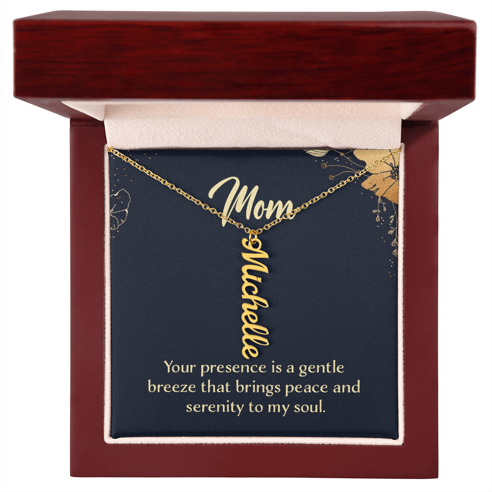 Multi Vertical Name Necklace for Mom - Serenity to My Soul - Mother's Day Gift