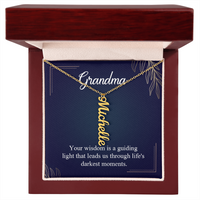 Multi Vertical Name Necklace for Grandma with Grandkids Name - Guiding Light - Mother's Day Gift