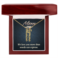 Multi Vertical Name Necklace for Mom - We Love You - Mother's Day Gift