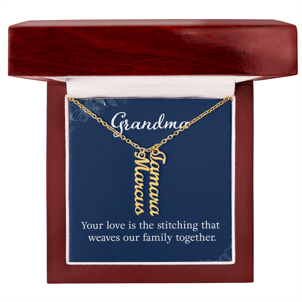 Multi Vertical Name Necklace for Grandma with Grandkids Name - Your Love - Mother's Day Gift