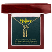 Multi Vertical Name Necklace for Mom - Thank You - Mother's Day Gift