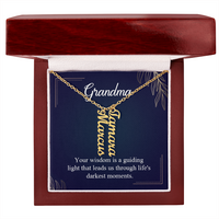 Multi Vertical Name Necklace for Grandma with Grandkids Name - Guiding Light - Mother's Day Gift