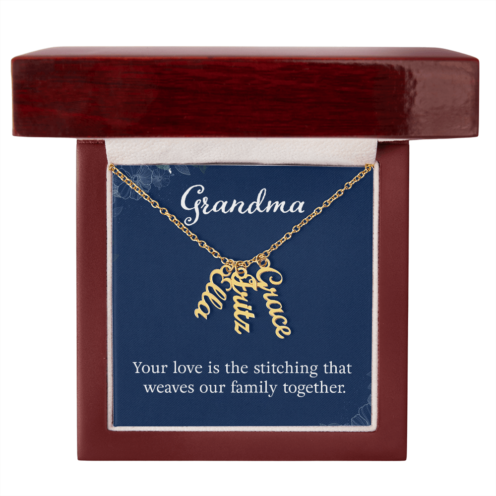 Multi Vertical Name Necklace for Grandma with Grandkids Name - Your Love - Mother's Day Gift