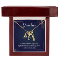 Multi Vertical Name Necklace for Grandma with Grandkids Name - Guiding Light - Mother's Day Gift