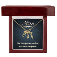 Multi Vertical Name Necklace for Mom - We Love You - Mother's Day Gift