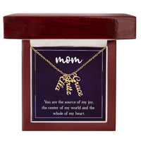 Multi Vertical Name Necklace for Mom - Source of My Joy - Mother's Day Gift