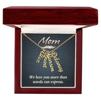 Multi Vertical Name Necklace for Mom - We Love You - Mother's Day Gift