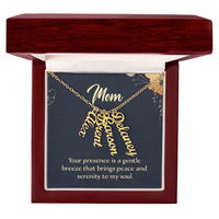 Multi Vertical Name Necklace for Mom - Serenity to My Soul - Mother's Day Gift