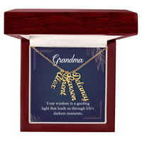 Multi Vertical Name Necklace for Grandma with Grandkids Name - Guiding Light - Mother's Day Gift