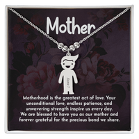 Personalized Engraved Kid Charm Necklace for Mother- Mother's Day Gift - Motherhood is the Greatest Act of Love
