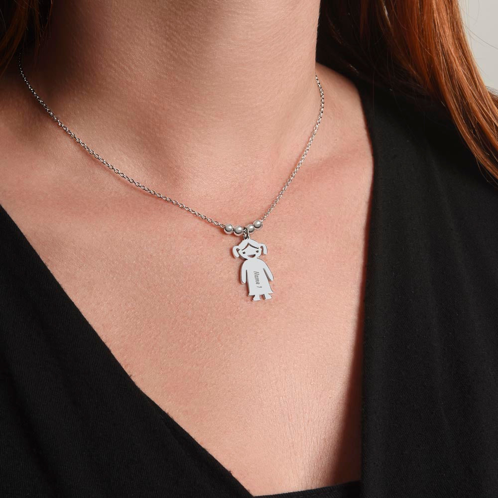 Personalized Engraved Kid Charm Necklace for Grandma - Mother's Day Gift - You are the Epitome og Grace