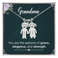 Personalized Engraved Kid Charm Necklace for Grandma - Mother's Day Gift - You are the Epitome og Grace