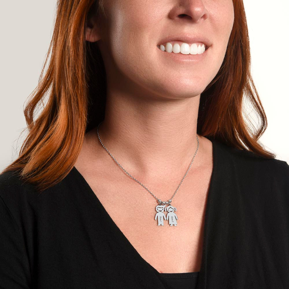Personalized Engraved Kid Charm Necklace for Grandma - Mother's Day Gift - You are the Epitome og Grace
