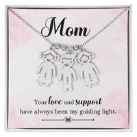 Personalized Engraved Kid Charm Necklace for Mom - Mother's Day Gift - Your Love and Support