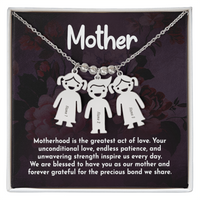 Personalized Engraved Kid Charm Necklace for Mother- Mother's Day Gift - Motherhood is the Greatest Act of Love