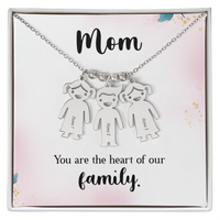 Personalized Engraved Kid Charm Necklace for Mom - Mother's Day Gift - You are the the Heart of our Family