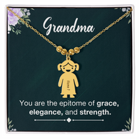 Personalized Engraved Kid Charm Necklace for Grandma - Mother's Day Gift - You are the Epitome og Grace