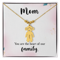 Personalized Engraved Kid Charm Necklace for Mom - Mother's Day Gift - You are the the Heart of our Family