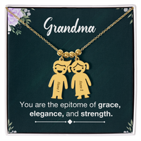 Personalized Engraved Kid Charm Necklace for Grandma - Mother's Day Gift - You are the Epitome og Grace