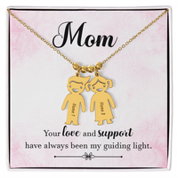 Personalized Engraved Kid Charm Necklace for Mom - Mother's Day Gift - Your Love and Support