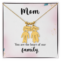 Personalized Engraved Kid Charm Necklace for Mom - Mother's Day Gift - You are the the Heart of our Family