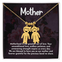 Personalized Engraved Kid Charm Necklace for Mother- Mother's Day Gift - Motherhood is the Greatest Act of Love